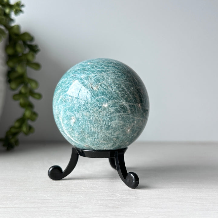 Amazonite Sphere on Cute Stand