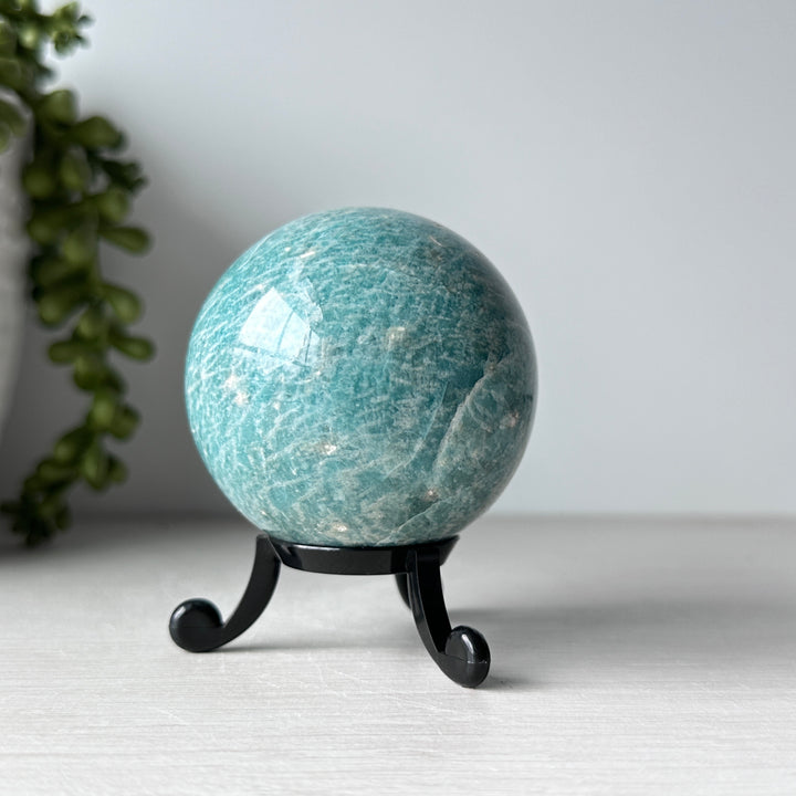 Amazonite Sphere on Cute Stand