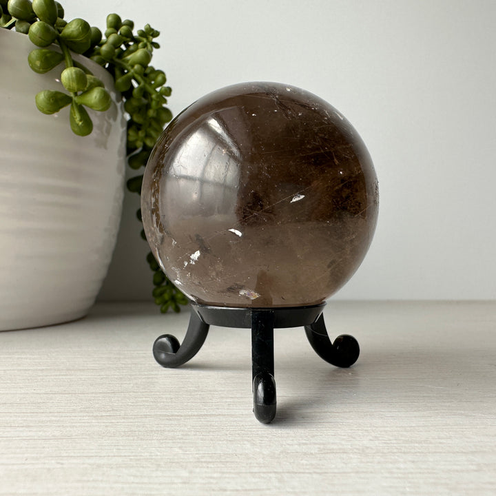 Smoky Quartz Sphere on Cute Stand