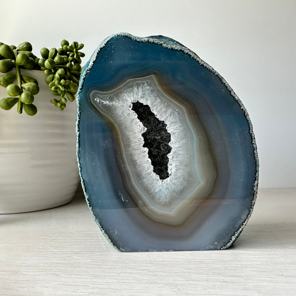 gray agate druzy free form 