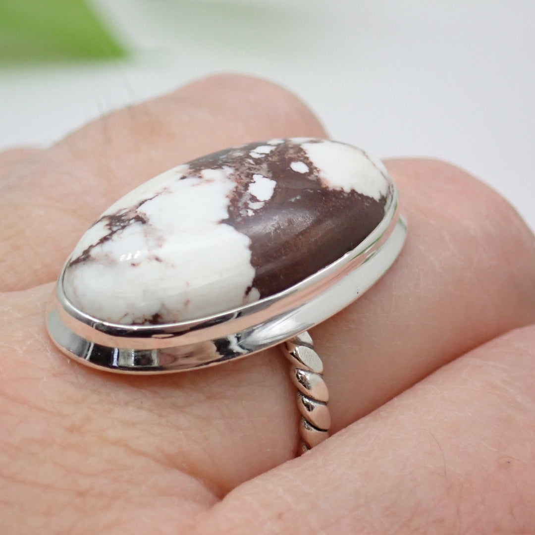 Wild Horse Magnesite Sterling Silver Ring - Size 7