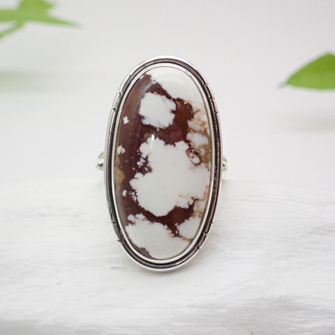 Wild Horse Magnesite Sterling Silver Ring - Size 8.5