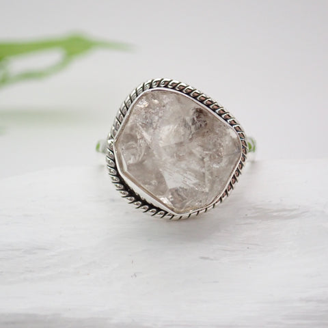 Herkimer Diamond Sterling Silver Ring - Size 9