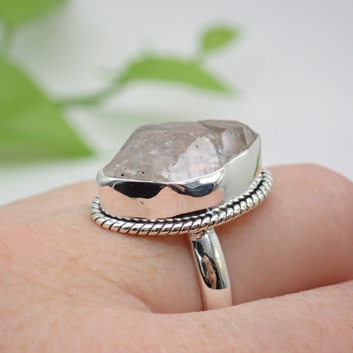 Herkimer Diamond Sterling Silver Ring - Size 10