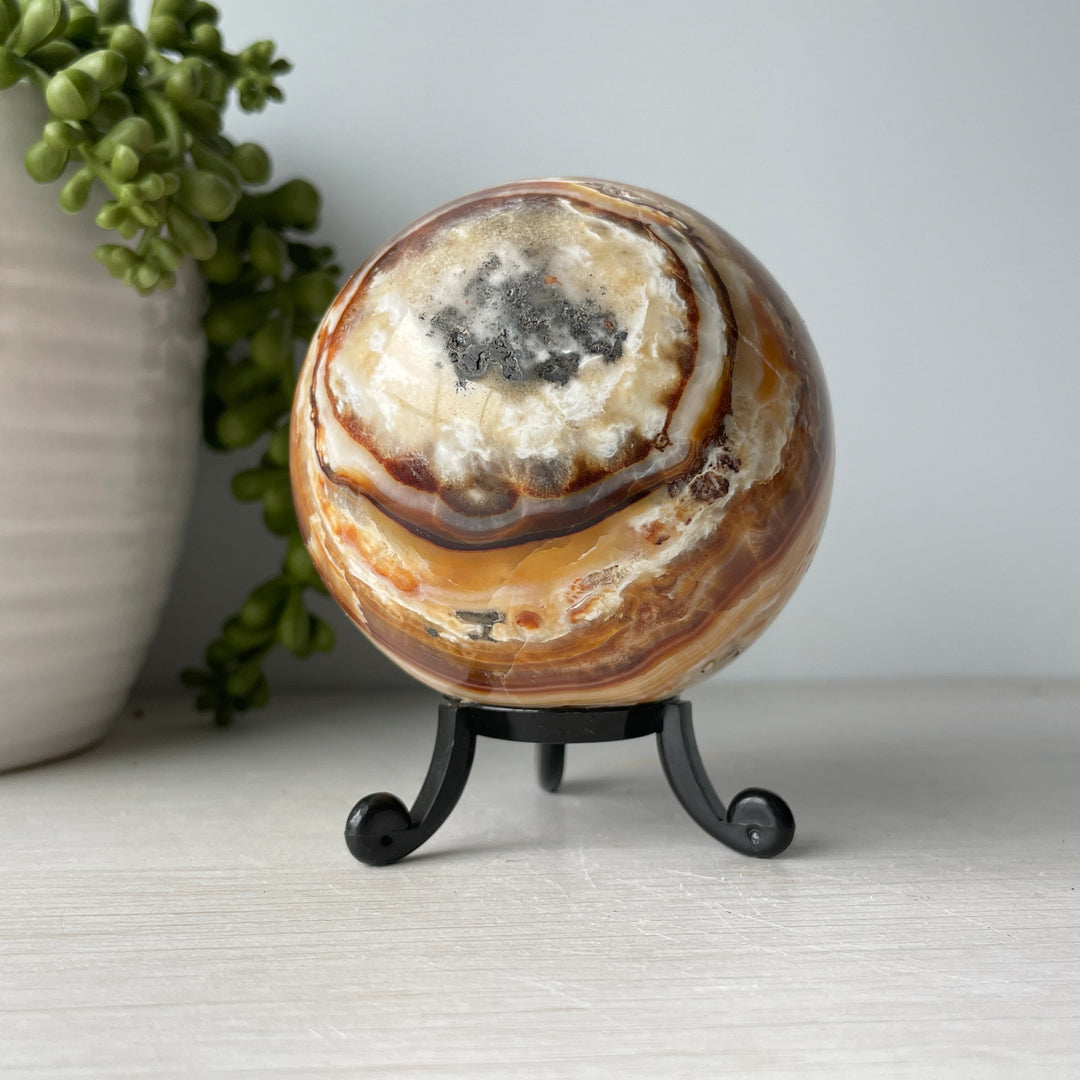 Bumblebee Calcite Sphere on Cute Stand