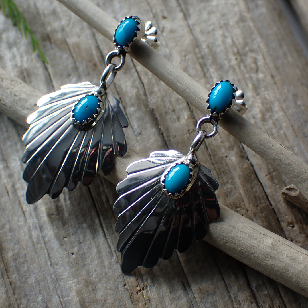 Turquoise Sterling Silver Studs by Native American Artist