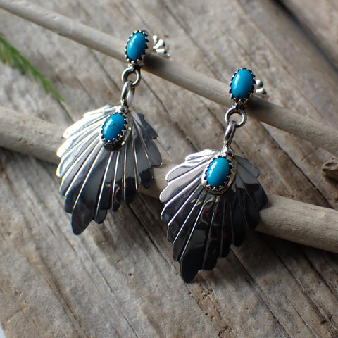 Turquoise Sterling Silver Studs by Native American Artist