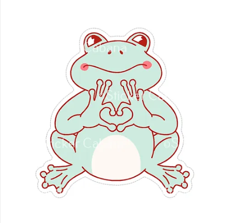 Love Frog Vinyl Sticker