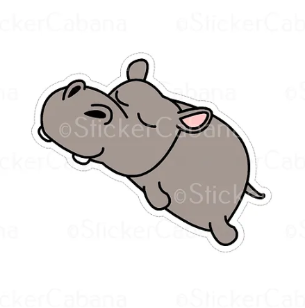 Pegatina de vinilo feliz hipopótamo