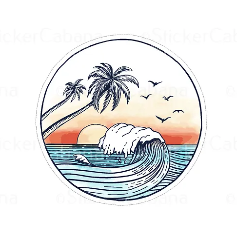 Tropical Waves Vinyl Sticker