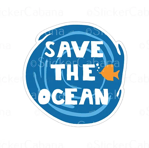 Salvar la pegatina de vinilo del océano