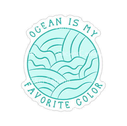 El océano es mi pegatina de vinilo de color favorito