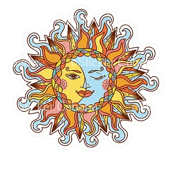 Colorful Sun and Moon Vinyl Sticker sicker cabana waterproof