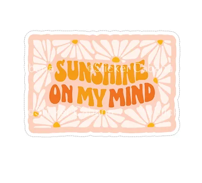 Retro Sunshine on my Mind Vinyl Sticker waterproof sticker cabana
