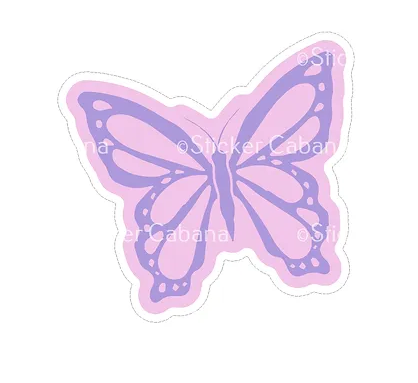 Pink and Purple Butterfly Vinyl Sticker