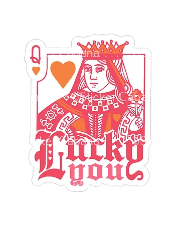 Lucky You Queen of Hearts Vinyl Sticker
