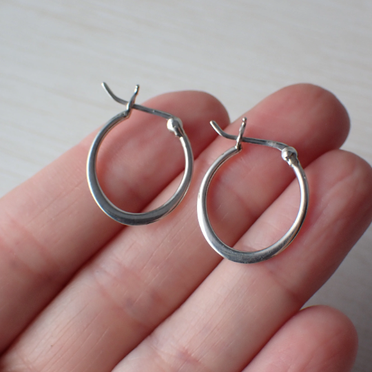 Simple Sterling Silver Oval Hoop Earrings