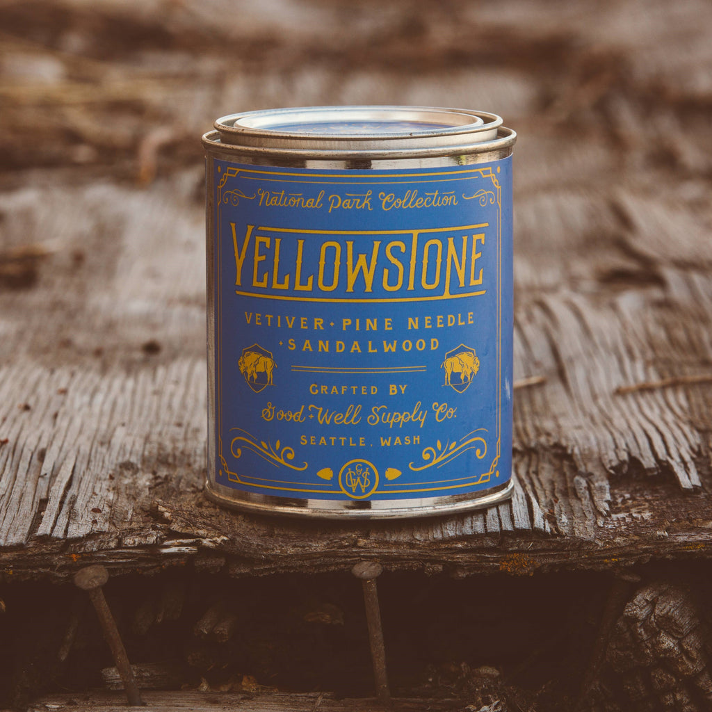 yellowstone national park good and well supply sandalwood soy candle