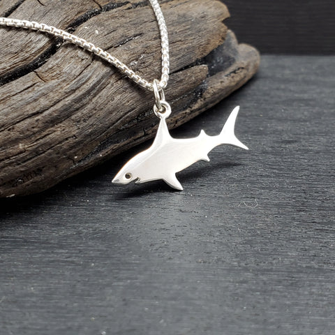 ♻️Recycled Sterling Silver Shark Necklace