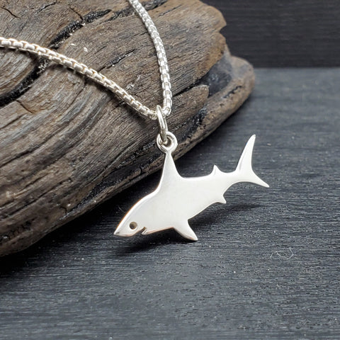 sterling silver shark necklace