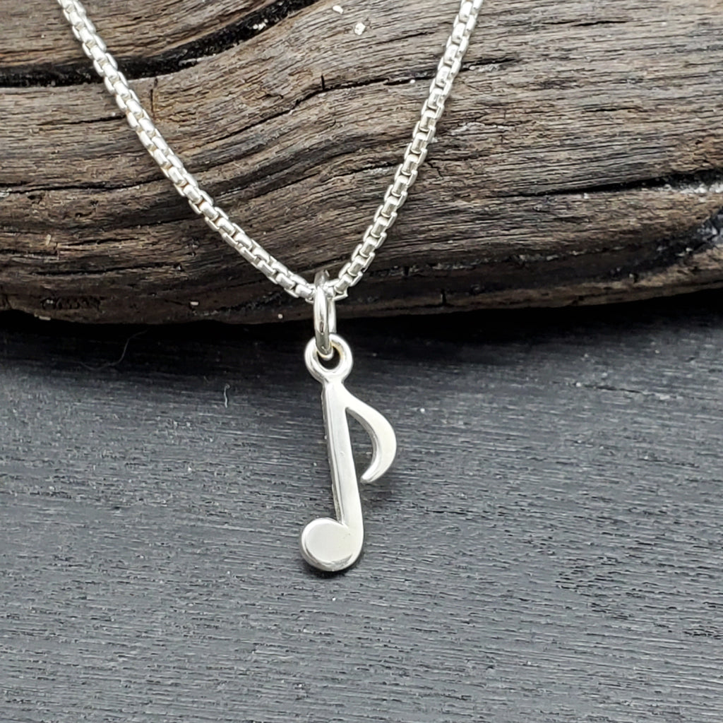 sterling silver music note necklace