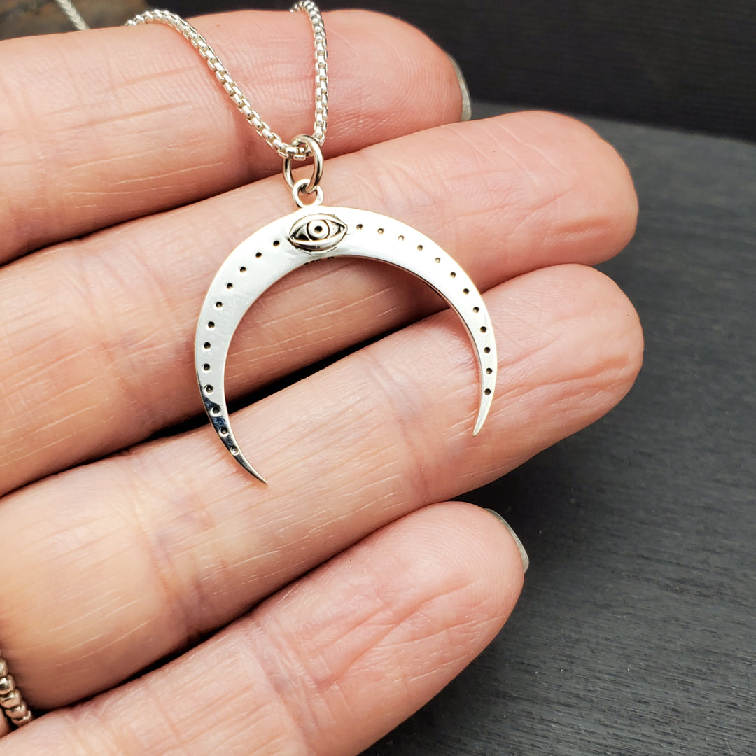 ♻️Recycled Sterling Silver Crescent Moon Necklace