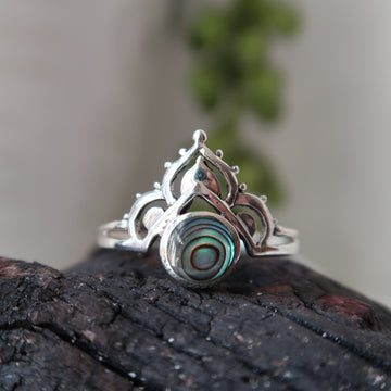 sterling silver abalone ring