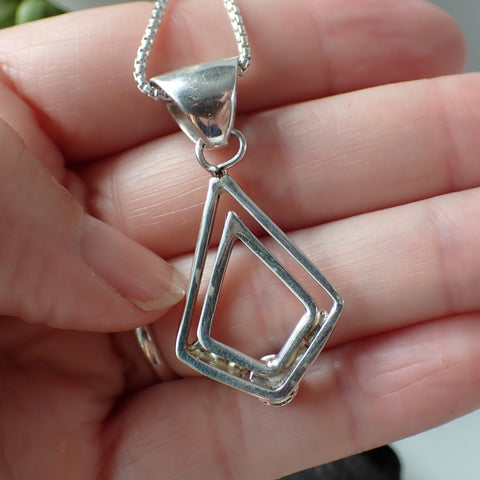 sterling silver coral Navajo sterling silver pendant
