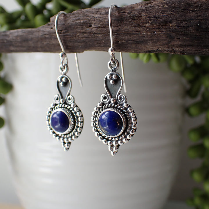 Boucles d'oreilles en argent sterling et lapis-lazuli