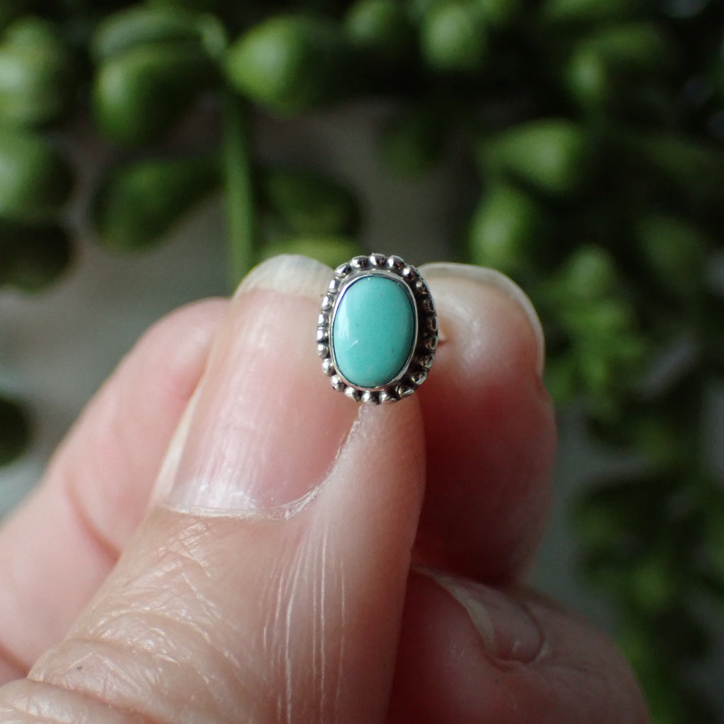 sterling silver turquoise stone stud earrings