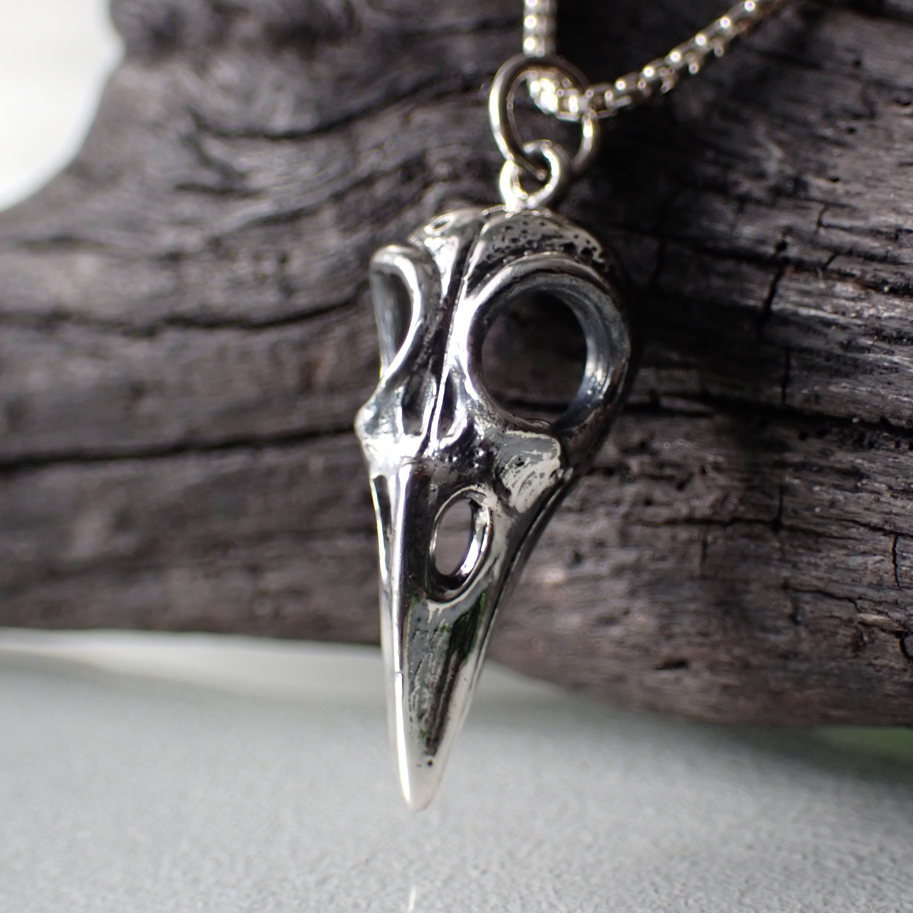 Mens Viking Raven Crow Skull Pendant Necklace Stainless Steel Vegvisir gift  | eBay