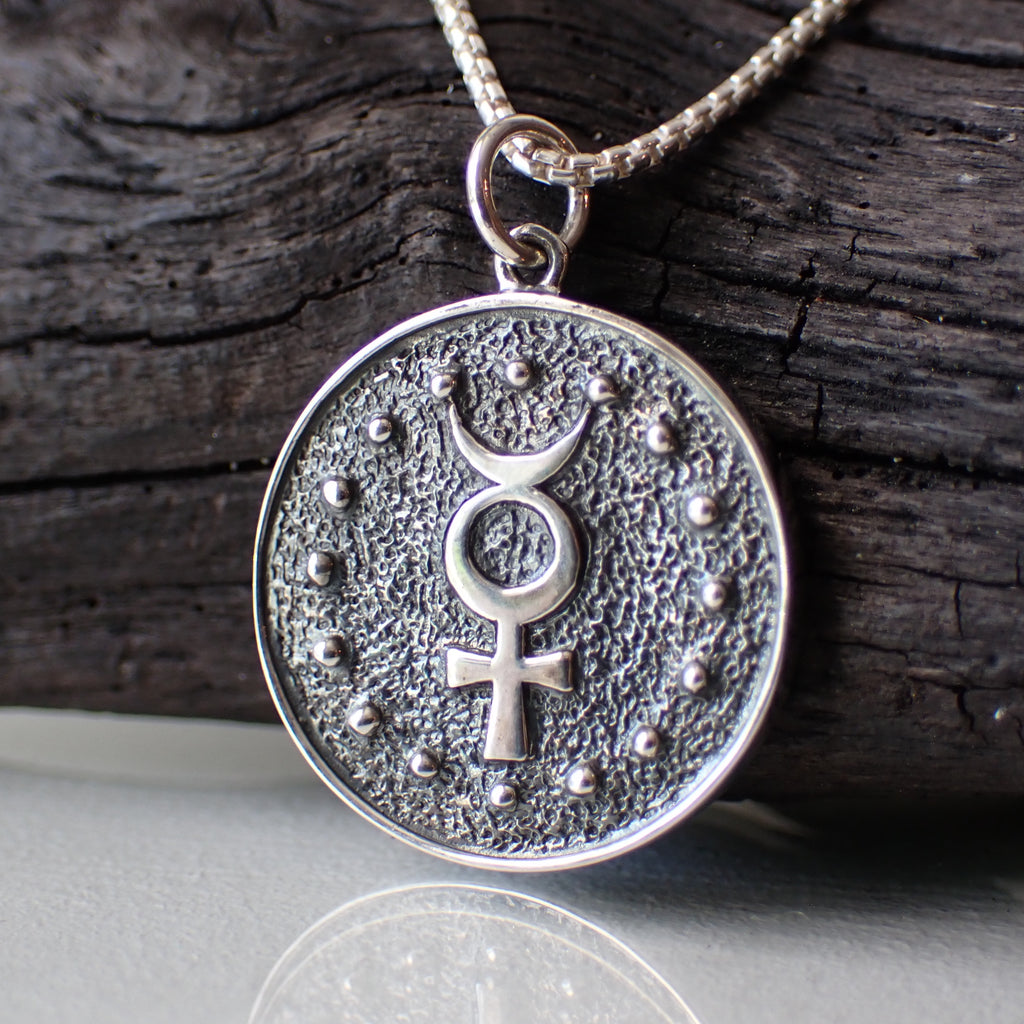 Sterling Silver Double Sided Gemini Necklace made from Recycled Silver 
