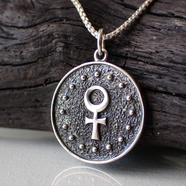 Sterling Silver Double Sided Taurus Necklace made from Recycled Silver
