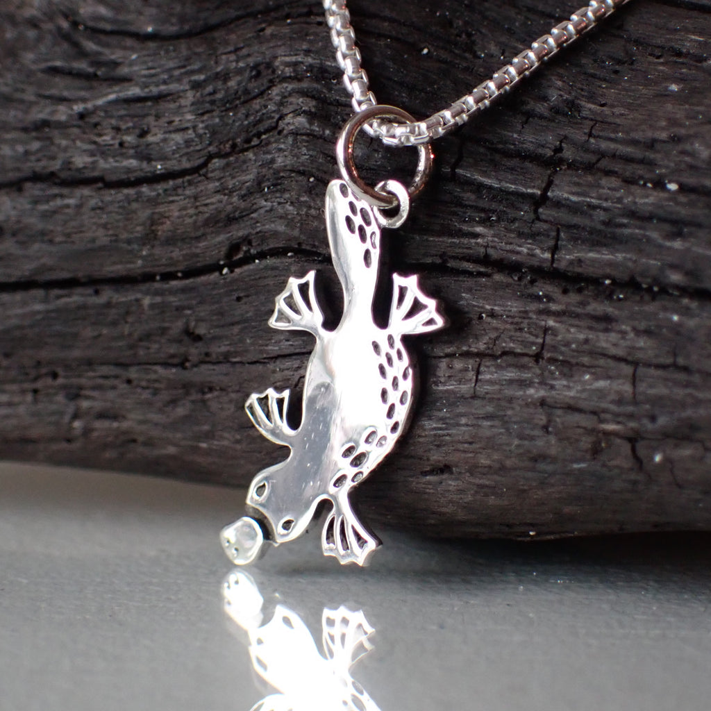 sterling silver platypus charm necklace