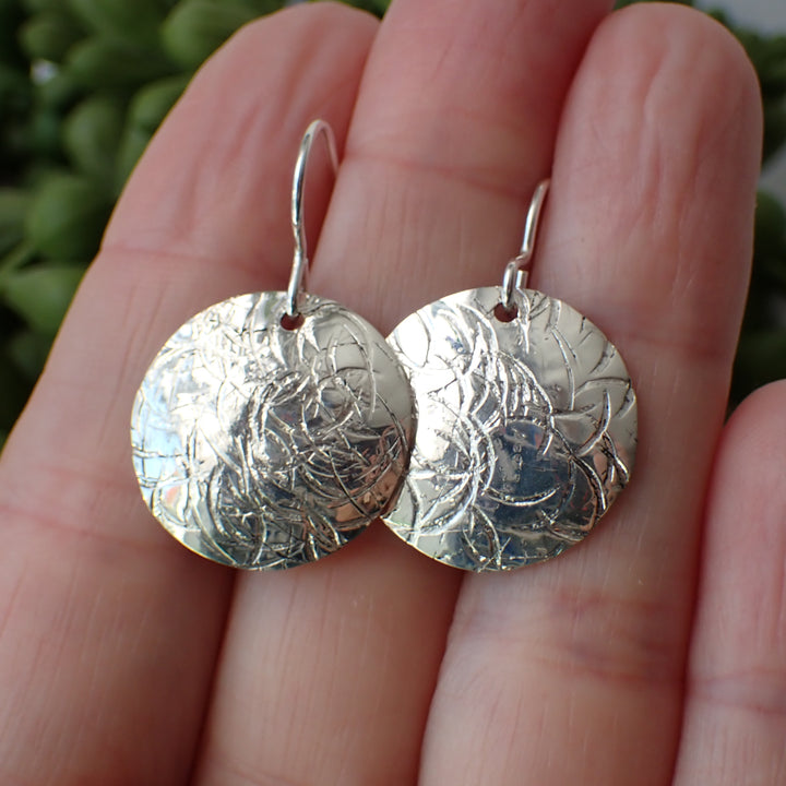 sterling silver hammered handmade earrings