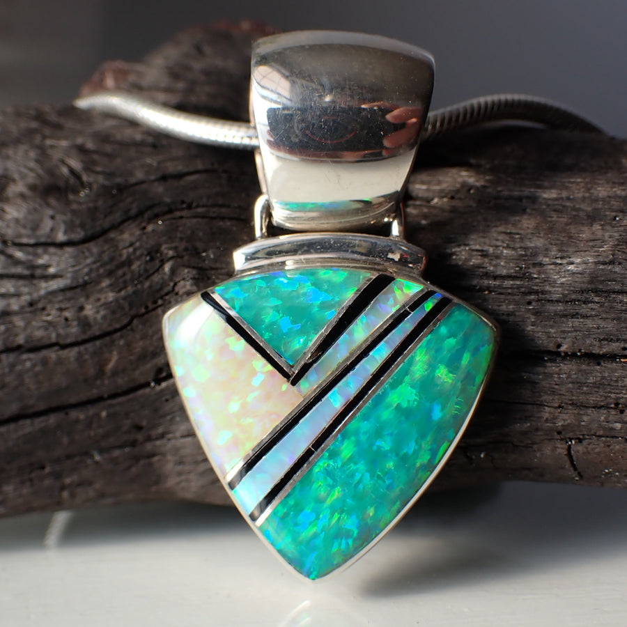 inlay opal pendant