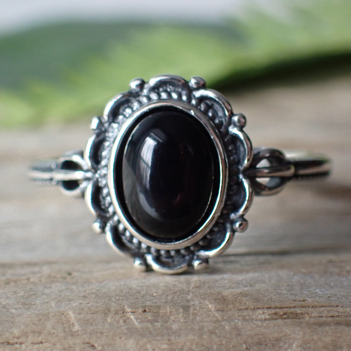 Onyx Sterling Silver Stone Ring