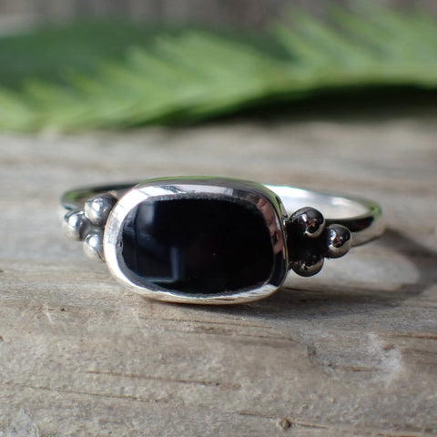 sterling silver black onyx ring