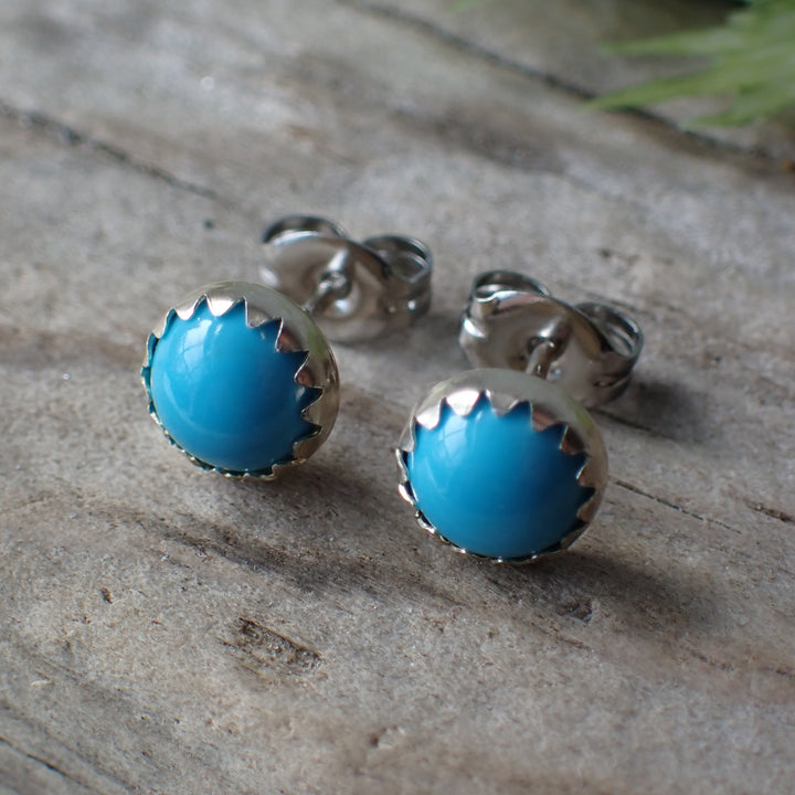 Sterling Silver Turquoise Studs by Native American Artist