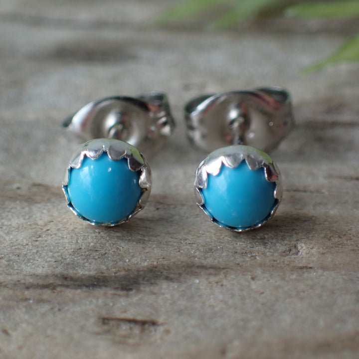 Sterling Silver Turquoise Studs by Native American Artist