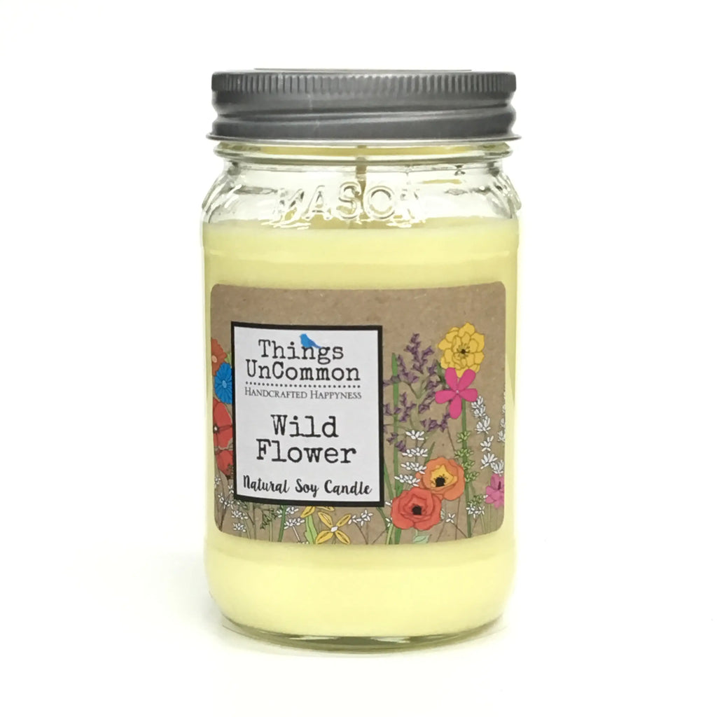 WILD FLOWER SOY CANDLE MASON JAR THINGS UNCOMMON