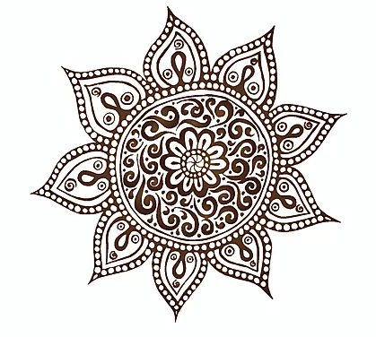 henna tattoo mandala sun vinyl waterproof sticker