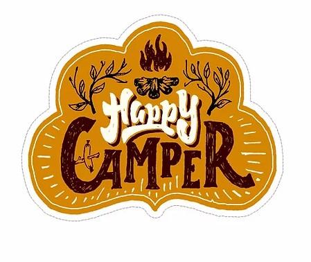happy camper waterproof vinyl sticker cabana