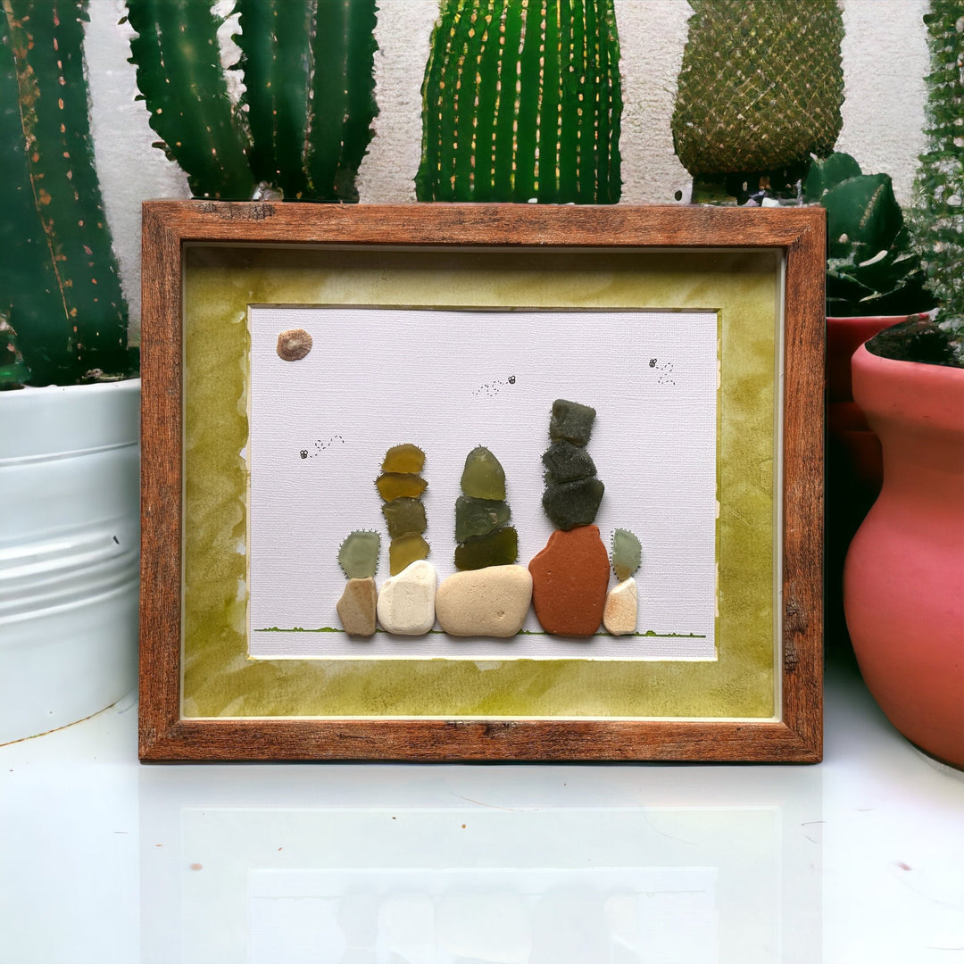 Image en verre de mer de cactus