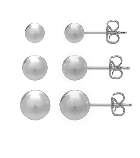 sterling silver ball stud earrings
