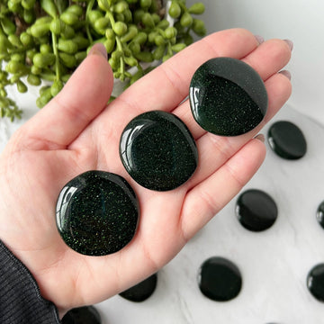 green goldstone worry stone