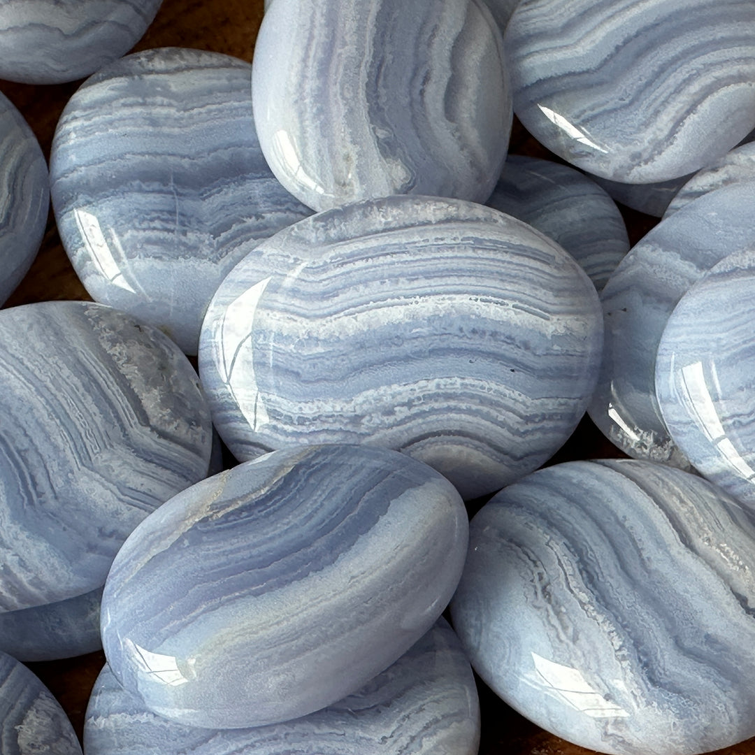 Blue Lace Agate Worry Stone