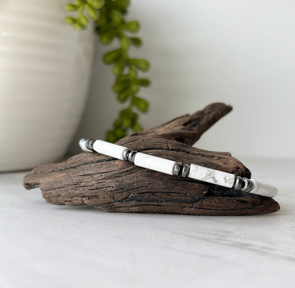 howlite and hematite bracelet