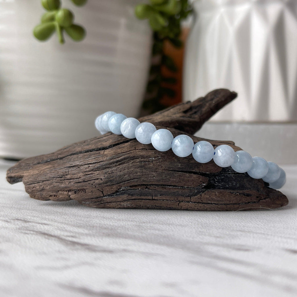 aquamarine beaded gemstone bracelet