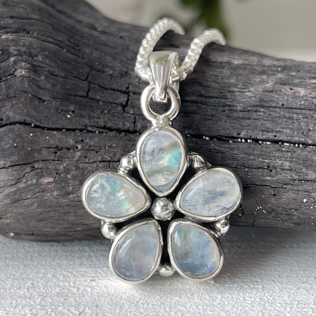 sterling silver moonstone crystal stone necklace pendant